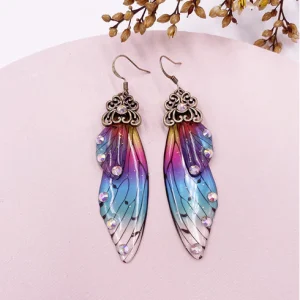 Boucles d'Oreilles Papillon Arc-en-Ciel