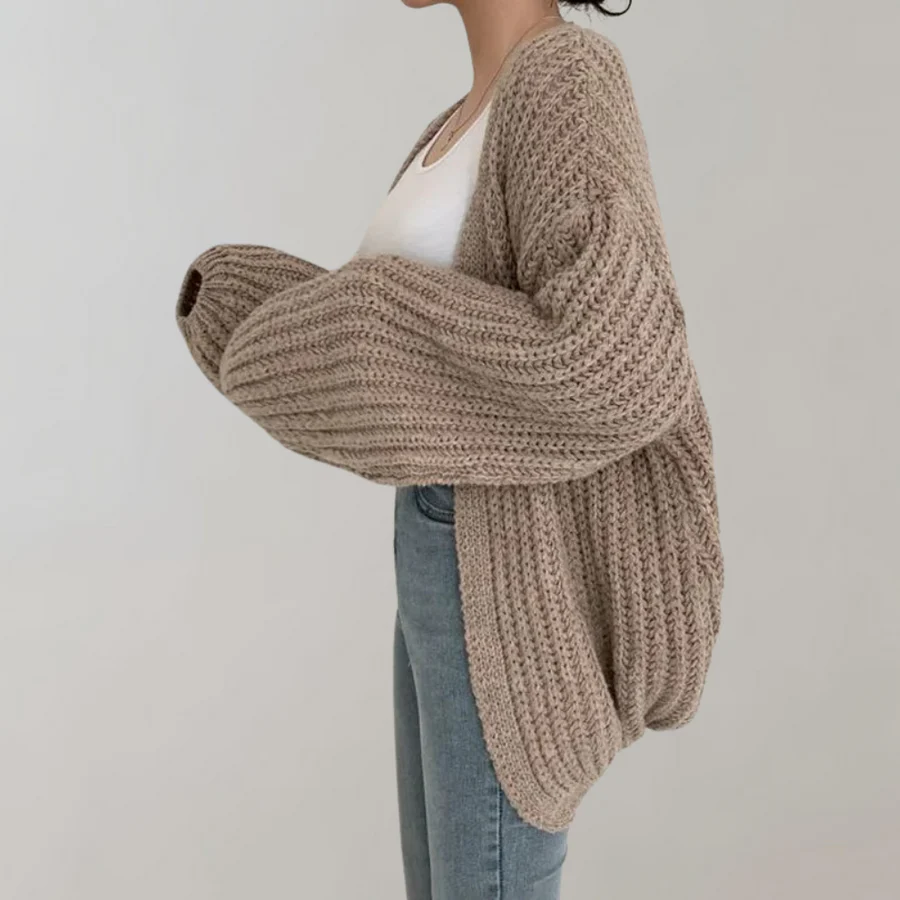 Cosy Maille | Women's Oversized Knitted Long Vest – Image 2