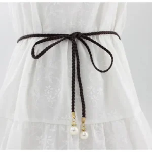 Ceinture Femme Tressée à Perles