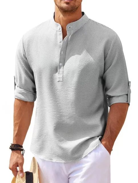 Chemise Col Mao | Légère & Élégante | Style Estival – Image 4