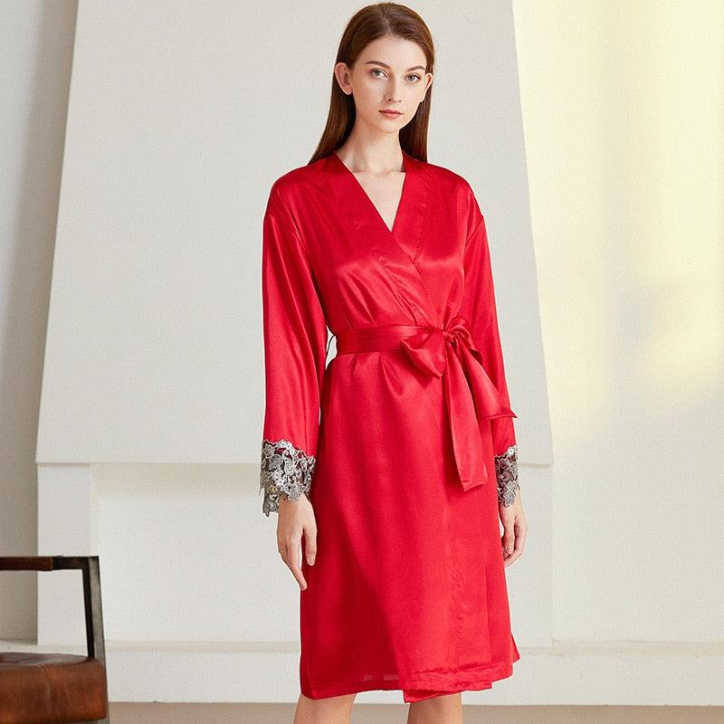 Déshabillé Kimono Femme Rouge – Image 2