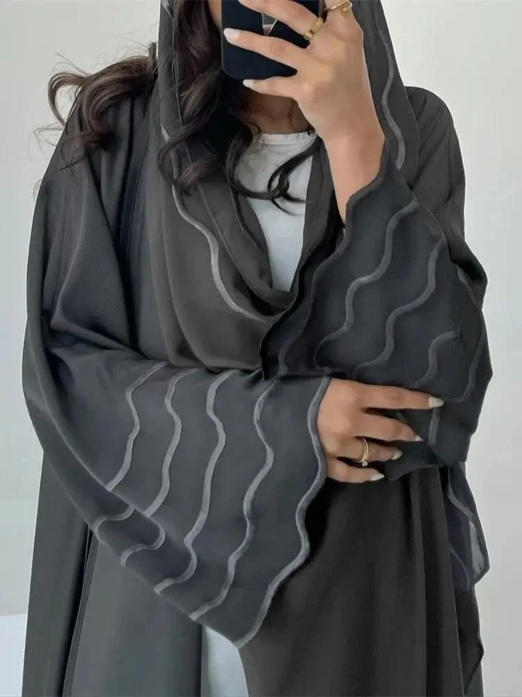 Ensemble Abaya et Hijab Gris – Image 4