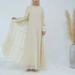 Ensemble Kimono Abaya Long Ceinturé