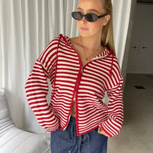 Striped Hooded Zip Sweat Top | Esprit Détente