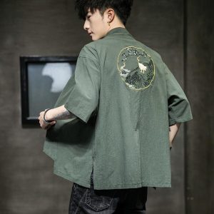 Kimono Coton Homme Vert