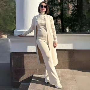 Amélie | Ensemble Tricot Femme 3 Pièces Élégance et Confort