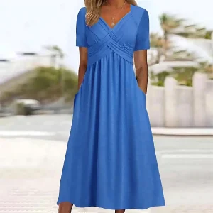 Robe Fluide | Bleu Ciel | Confortable et Féminine