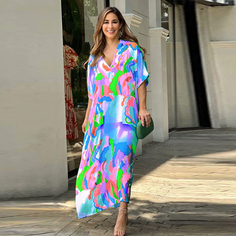 Robe Kaftan Longue Multicolore | Esprit Estival et Énergie Vibrante – Image 5