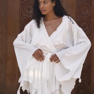 Robe Kimono Sexy à Manches Évasées