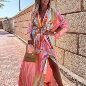 Robe Kimono Maxi Rose