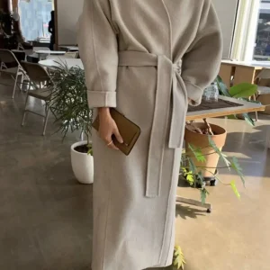 Manteau Kimono Long en Laine