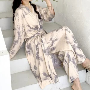 Ensemble Pyjama Kimono Long Élégant