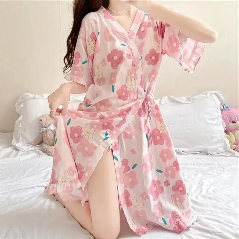 Peignoir Kimono Lapin Fleuri – Image 2