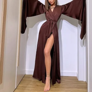 Robe Kimono à Manches Évasées