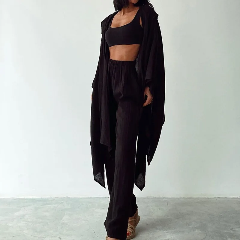 Ensemble Pyjama Kimono en Coton et Lin – Image 2