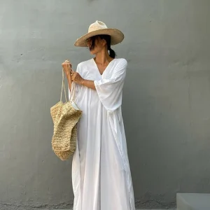 Robe Kimono Style Boho Blanche