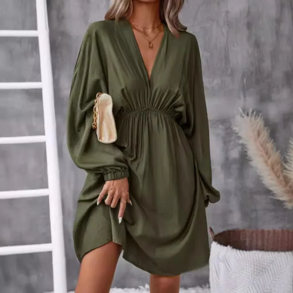 Robe Kimono Tendance Verte Olive – Image 4