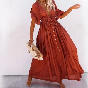 Robe Kimono Rouille Stylée