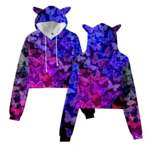 Sweat Crop Top Papillon de Nuit