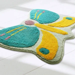 Tapis Forme Papillon Bleu