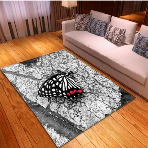 Tapis Papillon Gris