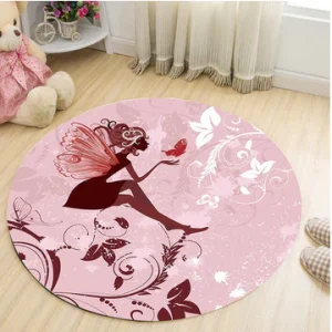 Tapis Rond Fée Papillon