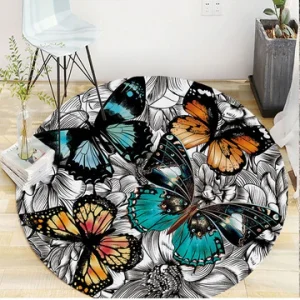 Tapis Rond Papillon