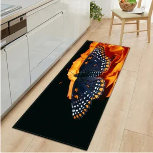 Tapis de Cuisine Papillon Orange