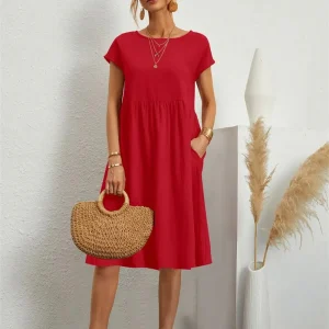 Red Summer Dress | Cotton | Comfortable and Timeless