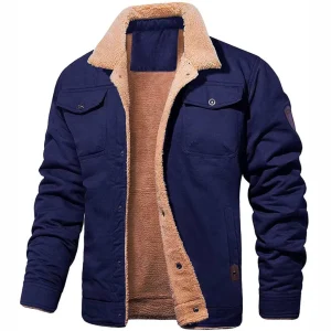 Veste Doublée Sherpa | Bleu Marine | Chaude & Intemporelle