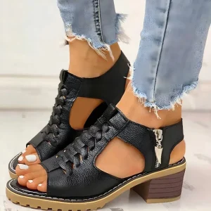 Block Heel Sandals with Laces | Robust Style and Assured Comfort