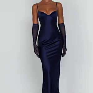 Robe Longue Satinée | Élégante & Glamour | Coupe Moulante