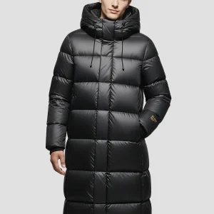 DARKSHINE – Doudoune longue brillante noire