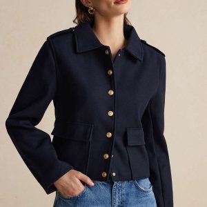 Gold Button Short Jacket | Structured Elegance for Everyday Life