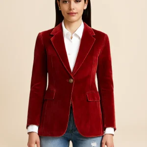 Elegant Velvet | Soft Touch Structured Women's Blazer