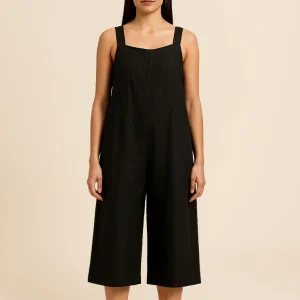 Minimal Noire | Women's Wide Straps Fluid Fit Jumpsuit
