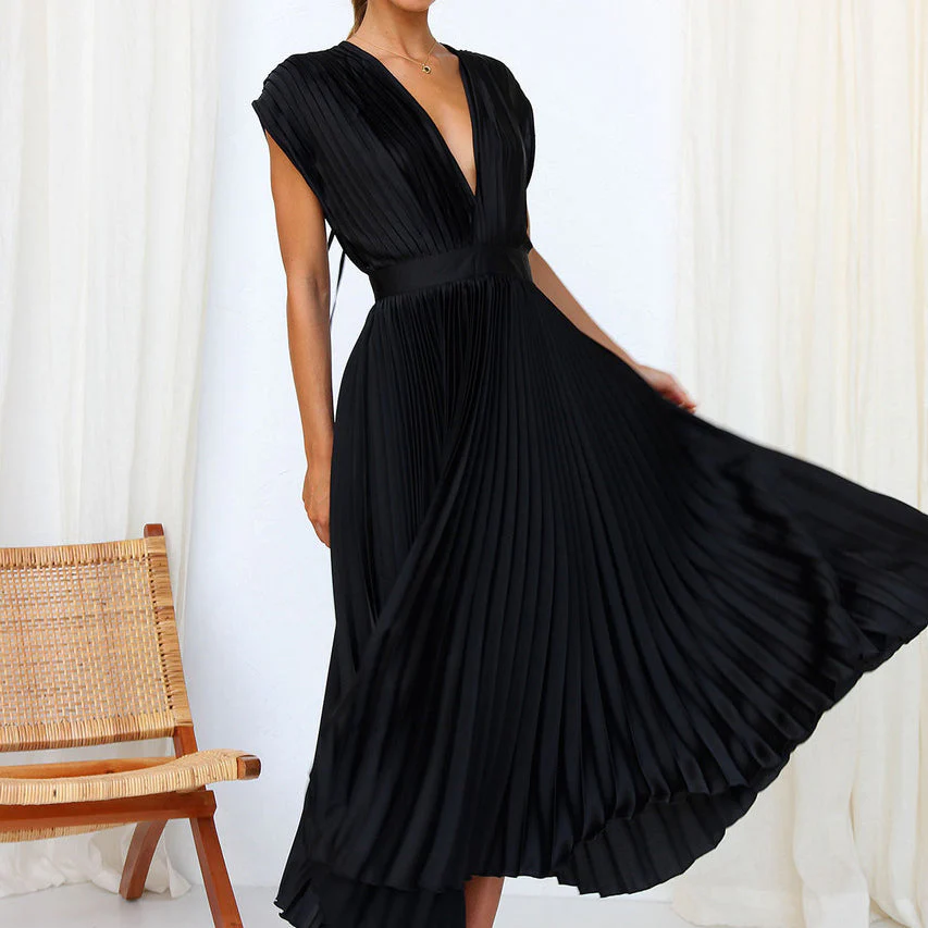 Robe Plissée Élégante | Mi-Longue | Style Sophistiqué – Image 8