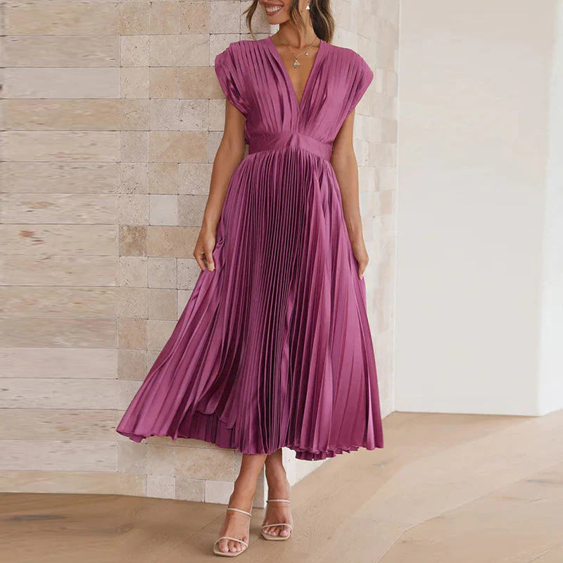 Robe Plissée Élégante | Mi-Longue | Style Sophistiqué – Image 6
