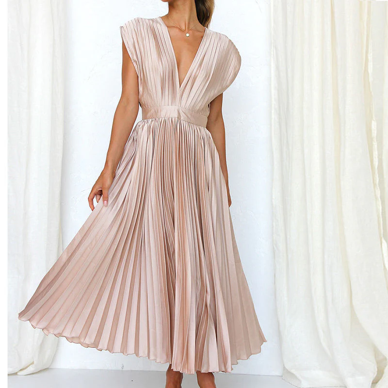 Robe Plissée Élégante | Mi-Longue | Style Sophistiqué – Image 9