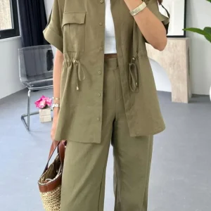 Casual Khaki Set | Two Piece | Urban Chic Style