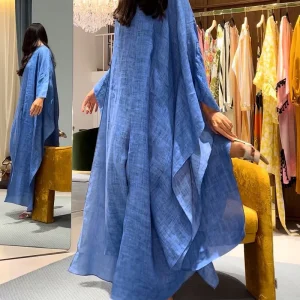 Robe Longue Oversize | 100% Lin | Élégante et Fluide