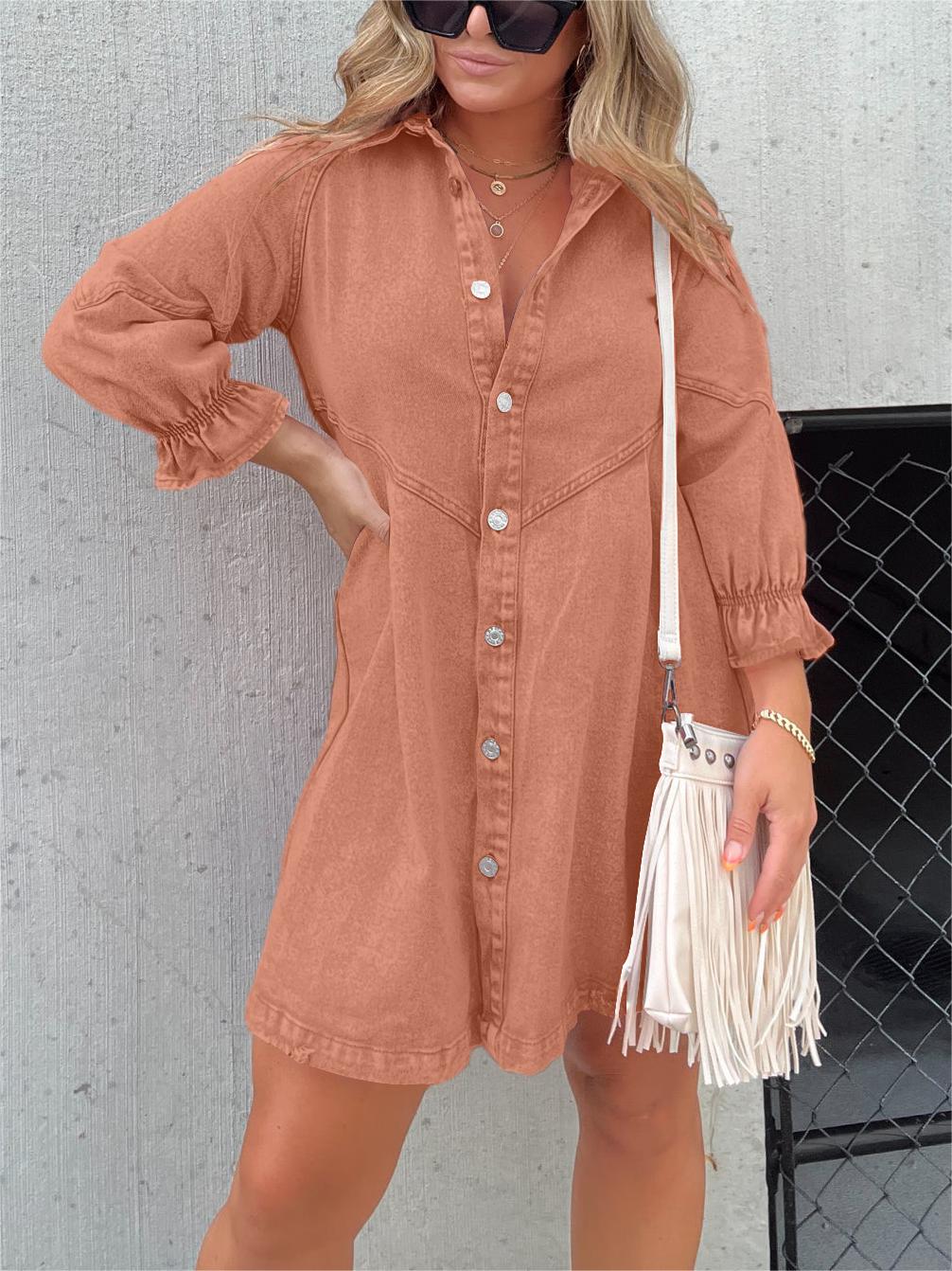 Jean Shirt Dress | 100% Cotton | Urban and Modern Style – Image 6