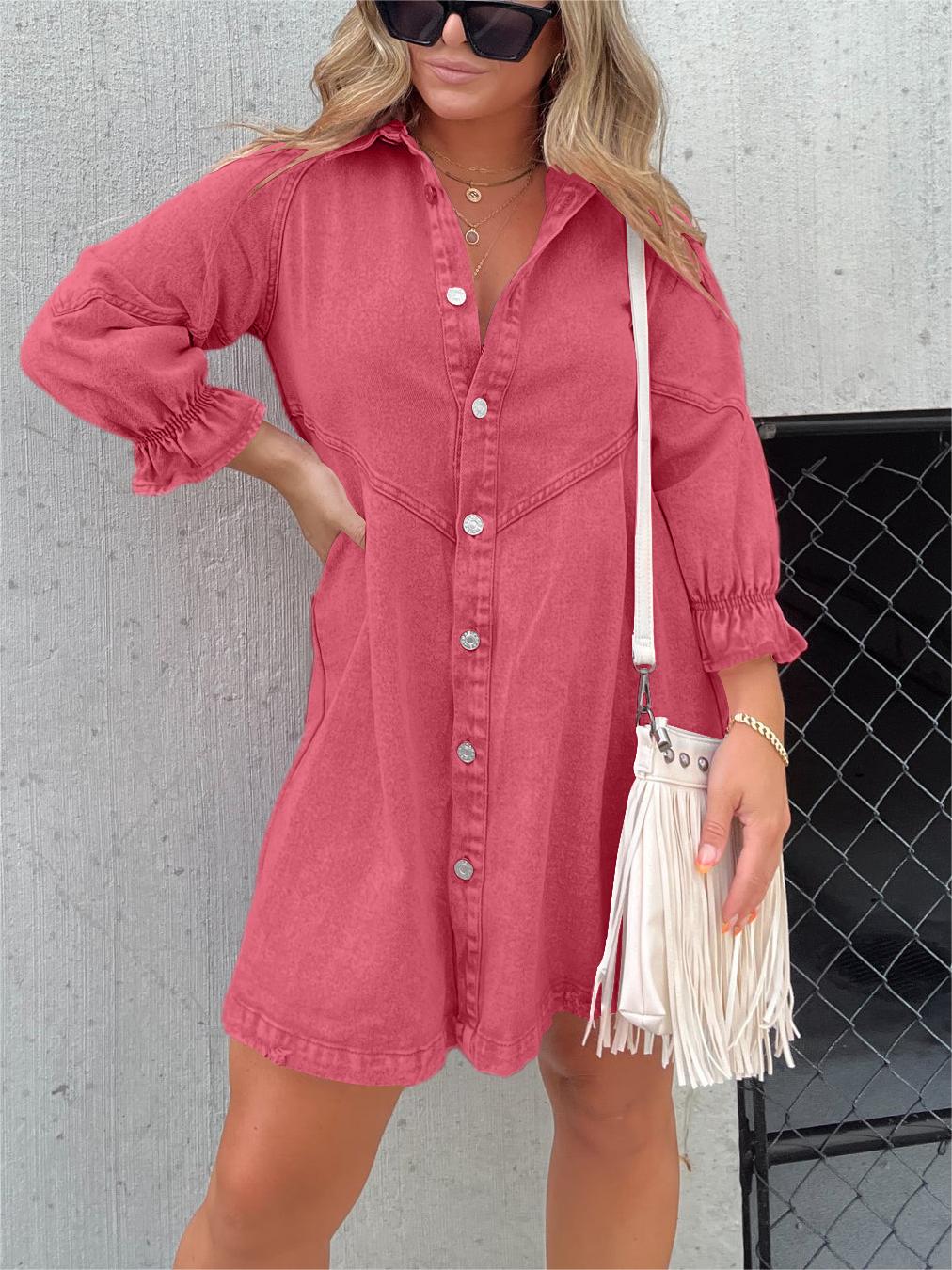 Jean Shirt Dress | 100% Cotton | Urban and Modern Style – Image 7