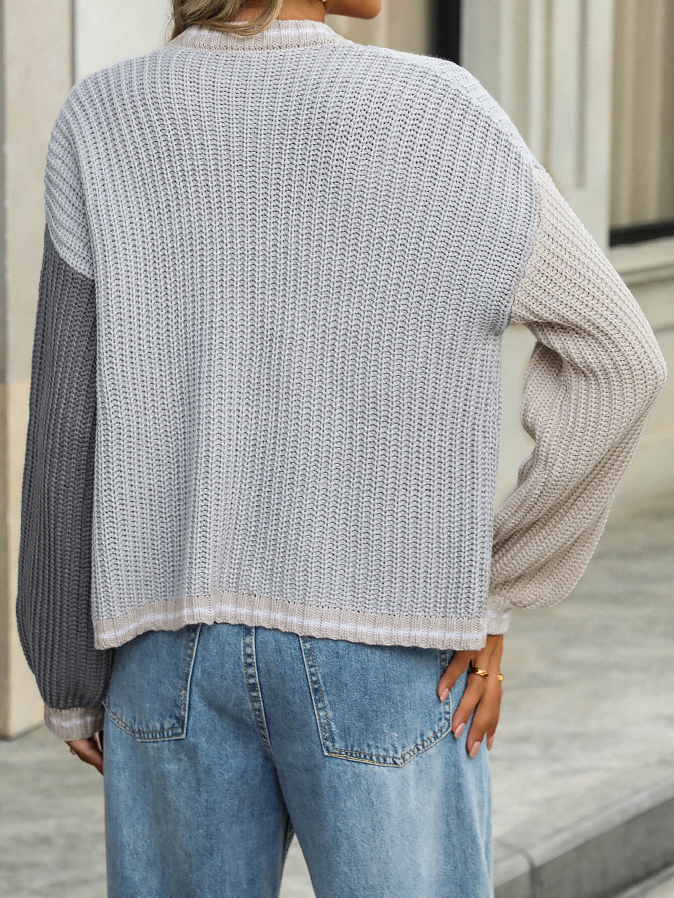 Cardigan Nuances Urbaines | Court à Blocs de Couleurs – Image 6