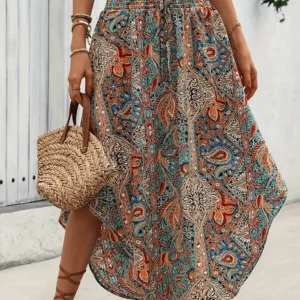 Esprit Nomade | Bohemian Print Long Flared Skirt