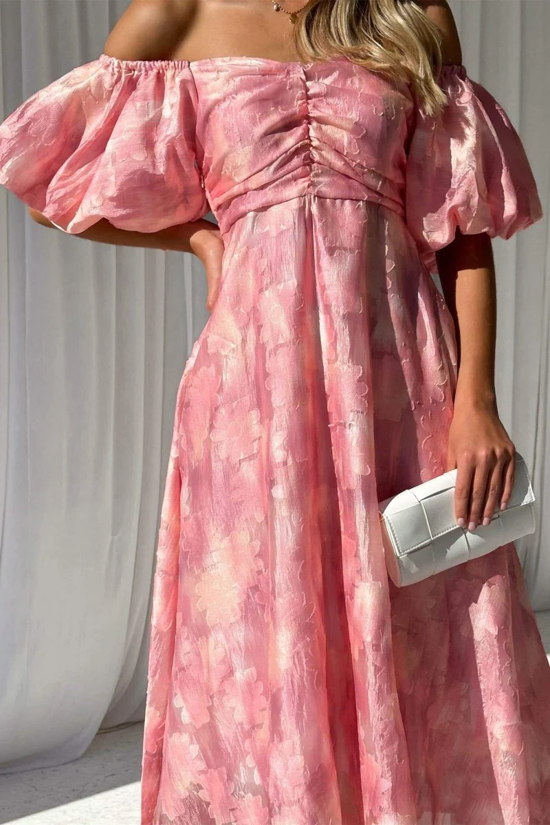 Robe Midi Aquarelle | Rose | Romantique et Fluide – Image 6