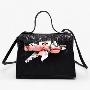 Sac à Main Élégant | Simili Cuir Grainé | Détail Foulard