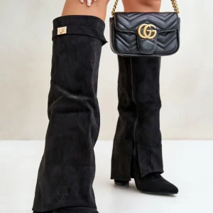 Bottes Hautes en Suédine Noire | Élégantes & Confortables | Style City Chic