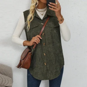 Sleeveless Corduroy Vest | Chic Casual and Versatile