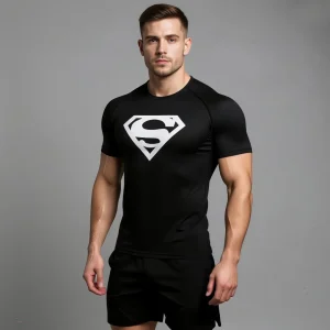 T-shirt compression manches courtes - "Emblème d’Acier"